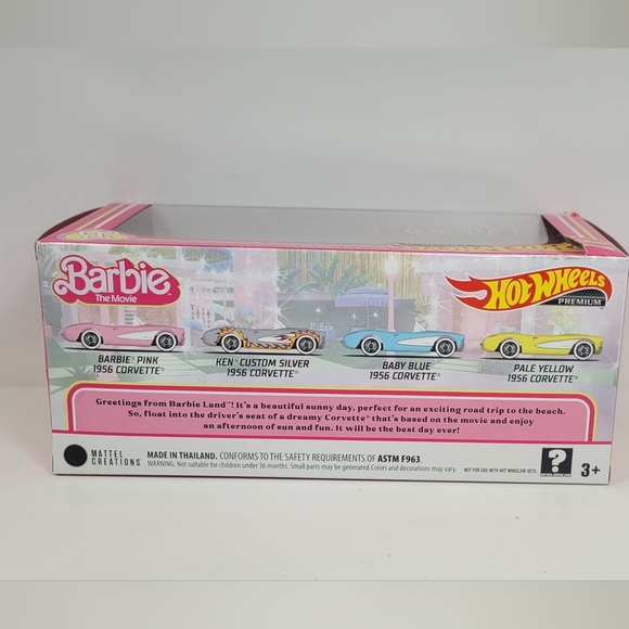 Hot Wheels Collectors Barbie The Movie Hot Wheels Corvette 4-Pack - Picture 12 of 12